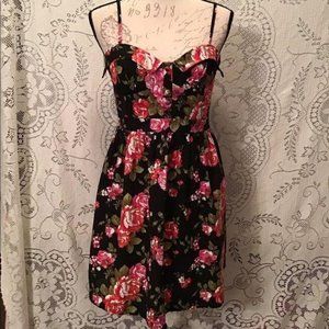 Retro 1940’s Style Open Back, Floral Dress